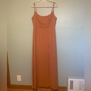 Birdy Grey Amy Chiffon Terracotta Bridesmaid Dress - L